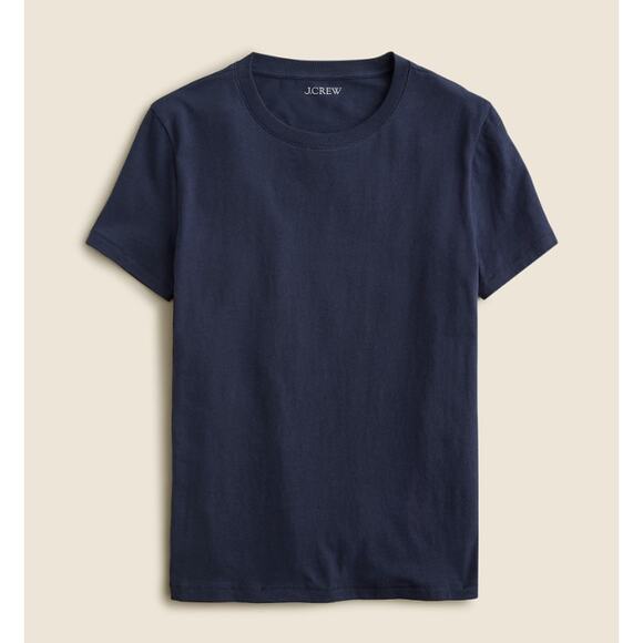 J.Crew Vintage Jersey Classic-fit Crewneck T-shirt WMNS L Navy Blue Short Sleeve - Picture 1 of 7